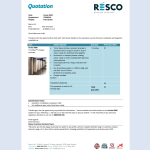 This shows a PDF generated with PowerAutomate ready to send to a customer. The PDF is a sleek and profesional and is in the format of a quote letter. The main body of the PDF shows the product being sold and details the pricing and other information.